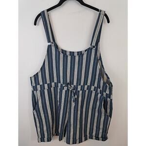 Basic NWOT Women's Blue White Striped Romper Size XL